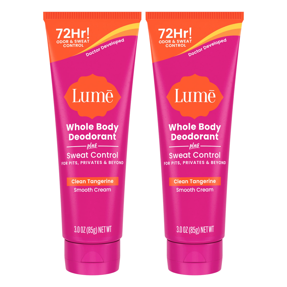 Clean Tangerine | Cream Deodorant + Sweat Control 2-Pack